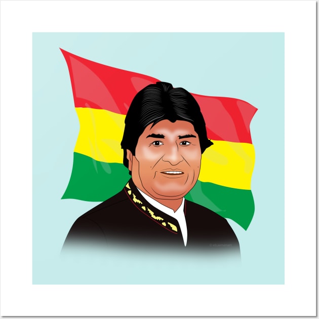 Evo Morales T shirt Wall Art by Elcaiman7